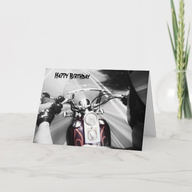 Cartão Feliz Aniversário Biker (Frente)