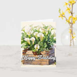 Cartão Feliz Aniversário Blooming Calla Lily