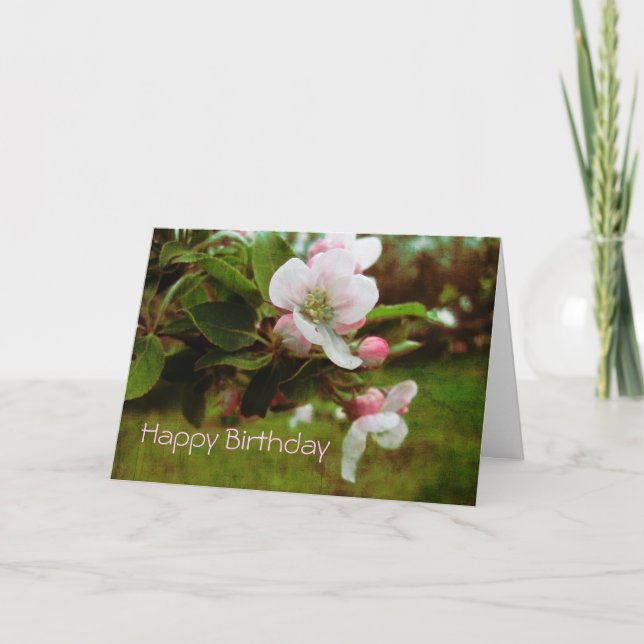 Cartão Feliz Aniversário - Blossum da Apple (Frente)