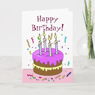 Cartão Feliz aniversário! Bolo 4 ANOS