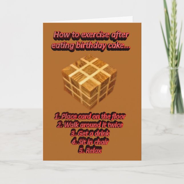 Cartão Feliz aniversário bolo engraçado humorístico Feliz (Frente)