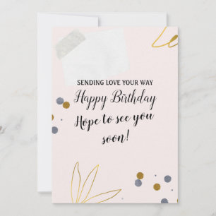 Cartão Feliz Aniversário Bonito Moderno Deseja