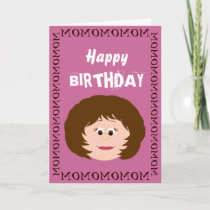 Cartão Feliz aniversário Brunette Mãe (Filha)