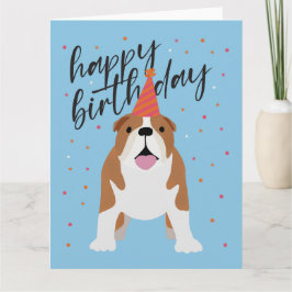Cartão Feliz Aniversário Bulldog