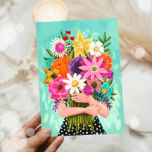 Feliz Aniversário Buquê Floral Mulher Mãe