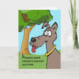 Cartão Feliz Aniversário, Cachorro de Cartoon, Esquilo nu