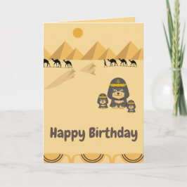 Cartão feliz aniversário, cachorro egípcio agudo e longo 