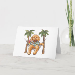 Cartão Feliz Aniversário Cachorro Goldendoodle De Toco Ha