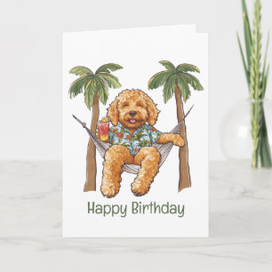 Cartão Feliz Aniversário Cachorro Goldendoodle De Top Hav