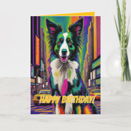 Cartão Feliz Aniversário Cachorro (Pop-art)