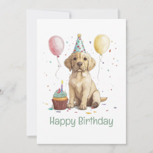 Cartão Feliz Aniversário Cães Labrador Retriever