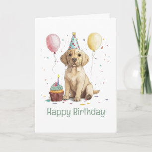 Cartão Feliz Aniversário Cães Labrador Retriever