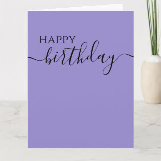Cartão Feliz Aniversário Caligrafia Minimalista Personali