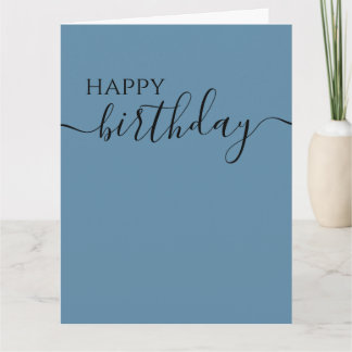 Cartão Feliz Aniversário Caligrafia Minimalista Personali