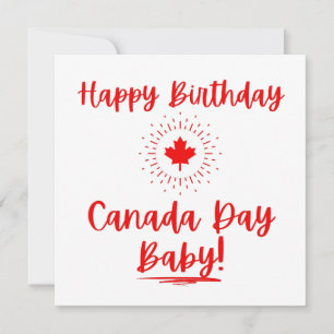 Cartão Feliz Aniversário Canadá Dia do Bebê
