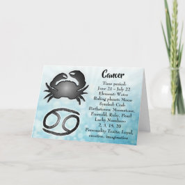 Cartão Feliz Aniversário - Cancer de Sinal de Horóscopo