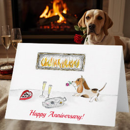 Cartão Feliz Aniversário Cão Romântico