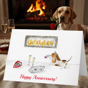 Cartão Feliz Aniversário Cão Romântico Caçador