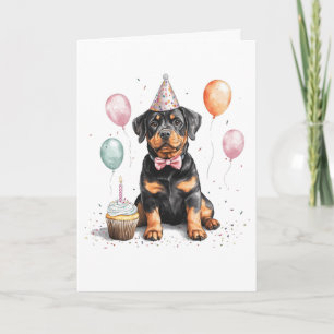 Cartão Feliz Aniversário Cão Rottweiler