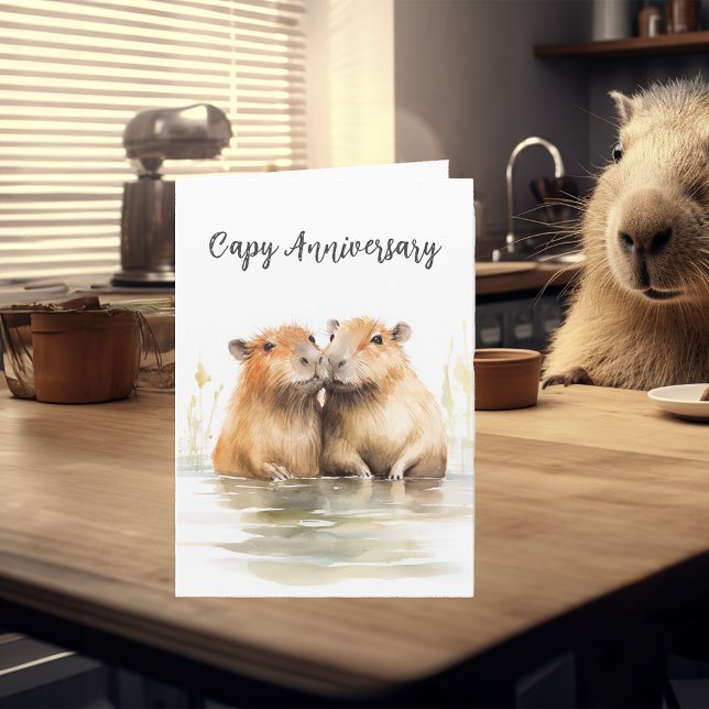 Cartão Feliz Aniversário Capivara Amor (Criador carregado)