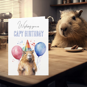 Cartão Feliz Aniversário Capivara Capy 