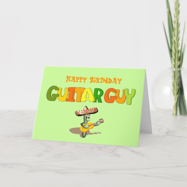 Cartão Feliz Aniversário, Cara de Violão (Frente)