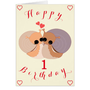 Cartão Feliz Aniversário - Caracol do Amor - Adicionar A