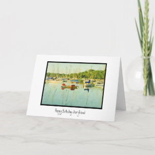 Cartão Feliz Aniversário Caro Amigo Sailboat Lake Harrie