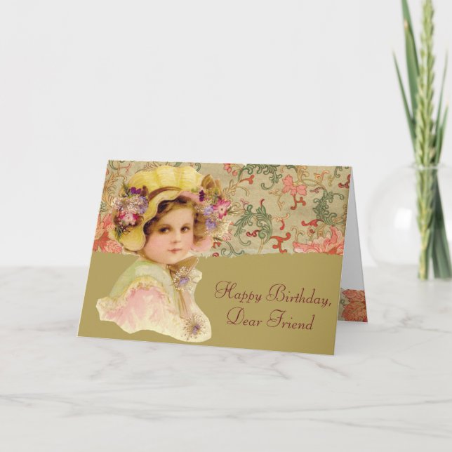 Cartão Feliz Aniversário, Caro Aniversário Amigo (Frente)