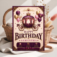 Feliz aniversário carruagem princesinha