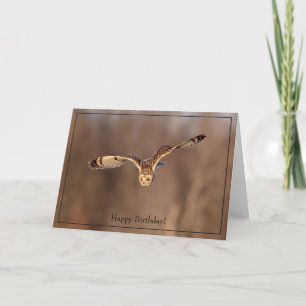 Cartão Feliz Aniversário Carteira de Coruja-de-Orelha Cur