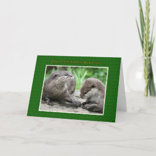 Cartão Feliz Aniversário Casal de Lontras