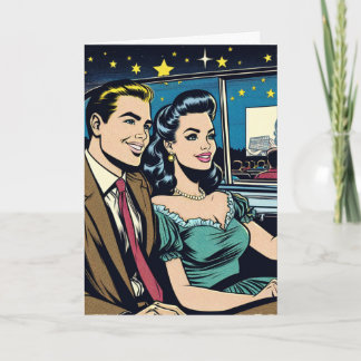 Cartão Feliz aniversário | Casal retroativo em filme de d
