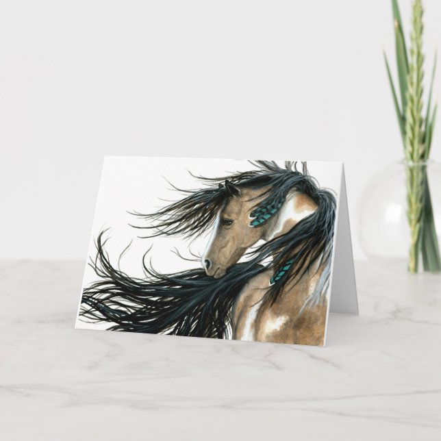 Cartão Feliz Aniversário Cavalos Serenity por AmyLyn Bihr (Frente)