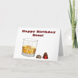 Cartão Feliz Aniversário Chefe Com Whisky E Chocolate