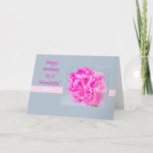 Cartão Feliz Aniversário Chefe Pink Peony Card