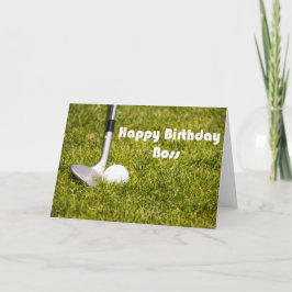 Cartão Feliz Aniversário Chefe Sand-wedge E Bola de Golfe