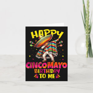Cartão Feliz aniversário cinco de maio ao sombrero mexica