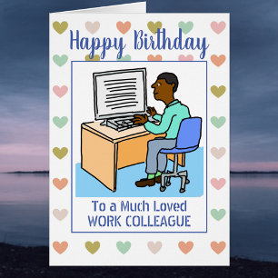 Cartão Feliz Aniversário Colega de Trabalho do Escritório