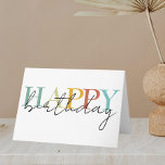 Cartão Feliz Aniversário Colorido Simples<br><div class="desc">Este design pode ser personalizado escolhendo a opção Editar Design. Você também pode transferir para outros itens. Entre em contato comigo em colorflowcreations@gmail.com ou use a opção de bate-papo no topo da página se você quiser ter este design em outro produto ou precisar de assistência. Veja mais designs ou siga-me...</div>