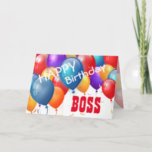 Cartão Feliz aniversário com Balões BOSS A04