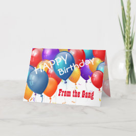 Cartão Feliz aniversário com balões do GANG