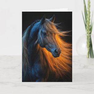 Cartão Feliz Aniversário com Belo Cavalo Espirituoso