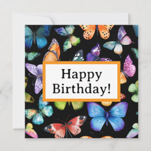 Cartão Feliz Aniversário Com Borboletas
