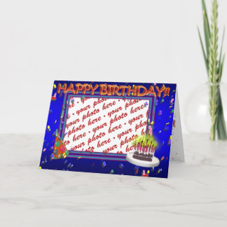 Cartão Feliz Aniversário Com Fotografia Confetti