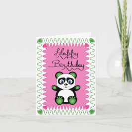 Cartão Feliz Aniversário Com Panda Verde