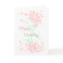 Feliz Aniversário com rosa simples