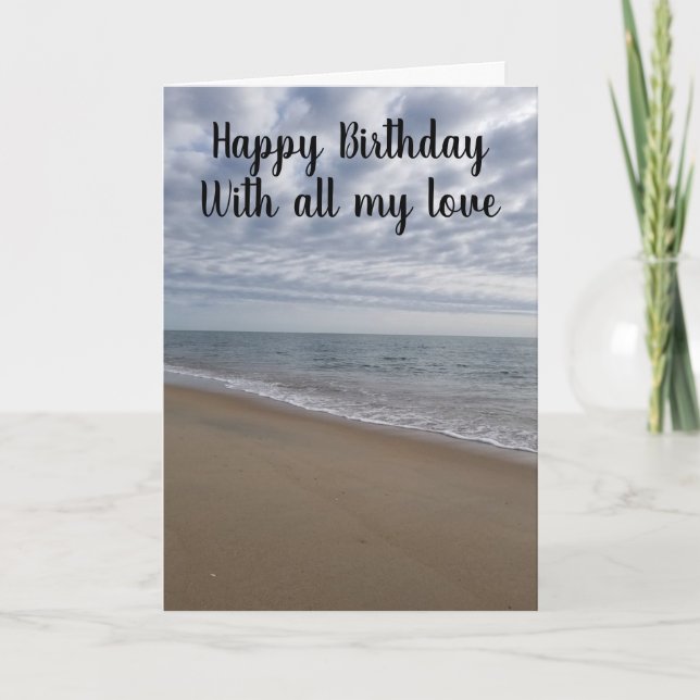 CARTÃO FELIZ ANIVERSÁRIO COM *TODO O MEU AMOR* CELEBRE "V (Frente)