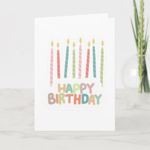 Cartão Feliz Aniversário com Velas em