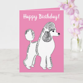 Cartão Feliz aniversário! Cor-de-rosa branco padrão